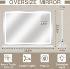 ROLOVE Vanity Mirror with Lights, LED Makeup Mirror, Touch Screen Control - Image 3