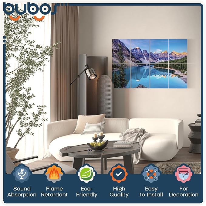 BUBOS 8 Pack Art Acoustic Panels, 47.2" x 31.4" Sound Absorbing Wall Decor - Image 3