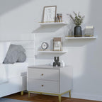 WOPITUES Floating Shelves with Gold Metal Guardrail, Shelves - Image 8
