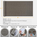 VEELIKE Truffle Brown Grasscloth Wallpaper Peel and Stick Grass Cloth Vinyl - Image 8