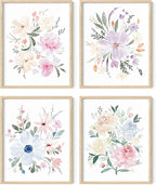 HAUS AND HUES - Set of 4 Flower Posters, Wall Decor, Floral Prints, Flower by HausandHuesArtPrints