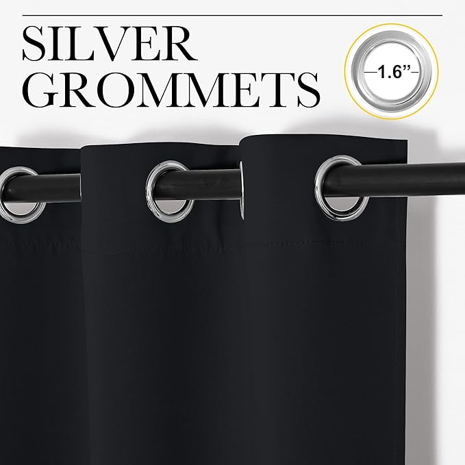 NICETOWN Bedroom Blackout Curtains Panels, 1 Pair, 55 inches by 92 Inch - Image 2