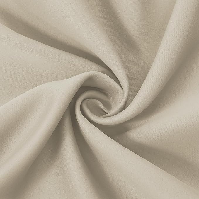 LEMOMO Light Beige Blackout Curtains 40 x 63 Inch Length/Set of 2 Curtain - Image 5