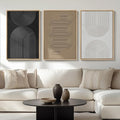 Large Framed Boho Modern Neutral Abstract Wall Art by Cuspin