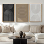 Large Framed Boho Modern Neutral Abstract Wall Art by Cuspin