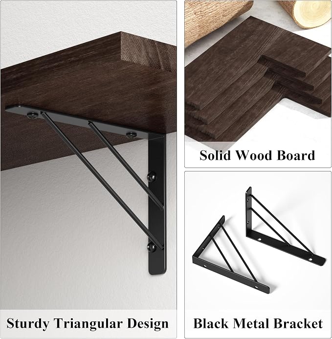 Love-KANKEI Corner Shelf Wall Mounted Set of 4, Floating Wall Shelves - Image 6