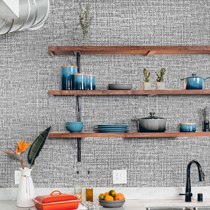WADILE Grasscloth Peel and Stick Wallpaper 15.7in x 787.4in, Textured Contact - Image 5