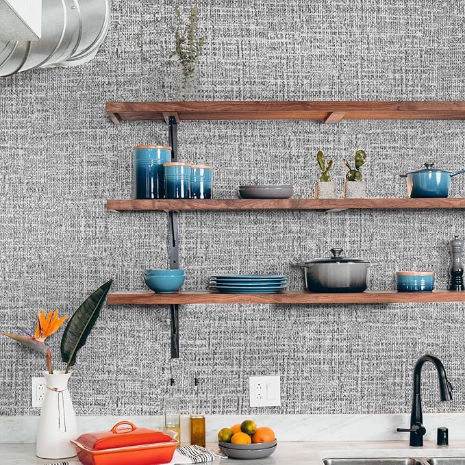 WADILE Grasscloth Peel and Stick Wallpaper 15.7in x 78.7in, Textured Contact - Image 5