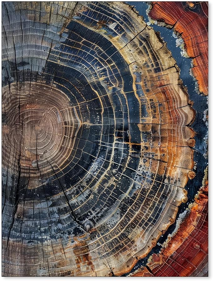 Medpol Vintage Trendy Abstract Tree Ring Wall Art Modern Colorful Nature Poster by Medpol
