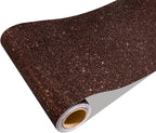 CRE8TIVE 8"x354" Glitter Wallpaper Dark Brown Peel and Stick Wallpaper Border by CRE8TIVE