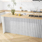 VEELIKE Light Grey Wood Slat Wall Panel Peel and Stick Wood Wall Panels - Image 6