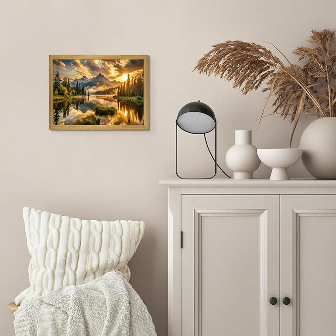 Framed Canvas Wall Art 8x10 Inch, Vintage Landscape Wall Art Decor, Countryside - Image 2