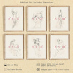 Vodefoad Figure Sketch Art Print Neutral Gallery Wall 6Pcs Set Soft feminine - Image 2