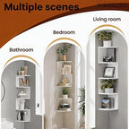 5-Tier Corner Shelf Wall Mount, Screw-Mounted Floating Bookshelf - Image 6