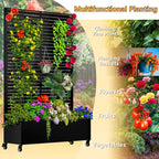 MTART Metal Planter Box with Trellis, 72.1"x47.2"x16" Outdoor Galvanized Raised - Image 5