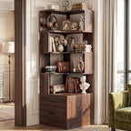 Armocity Corner Bookshelf with Drawers, 7 Tier Corner Book Shelf Display by Armocity