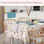 Kochorie 100 Ft x 54 Inch Spring Floral Tablecloth Roll Plastic Flower - Image 5