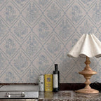 Toduso Peel and Stick Wallpaper Vintage Wall Paper Boho Contact Paper Blue by Toduso