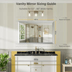 48x30 Inch Brushed Silver Bathroom Mirror - Image 2