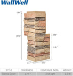 1.77 Inch Deep 3D Faux Stone Corner Panels Matching 2 Piece Set - Image 5