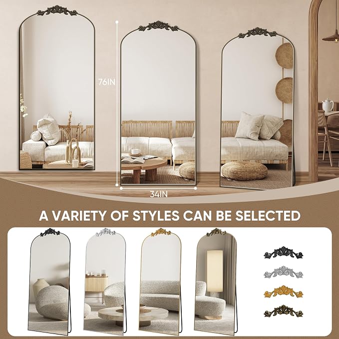 Antok Arched Full Length Mirror, Full Body Mirrors - Image 6