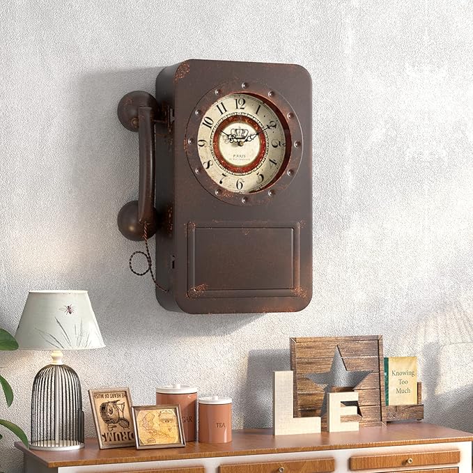 Abdurey Retro Old Telephone Wall Clock - Image 4