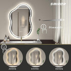 SMIROR Asymmetrical Led Bathroom Mirror 40x 24 inch, Irregular Cloud Lighted - Image 4