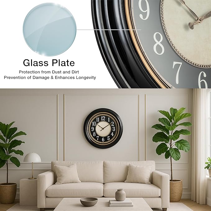 Pacific Bay Norden Huge Decorative Light-Weight 23-inch Wall Clock Silent - Image 4