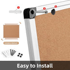 Extra Large Cork Bulletin Board 48" X 48", Wall Mounted Notice Pin Board - Image 7