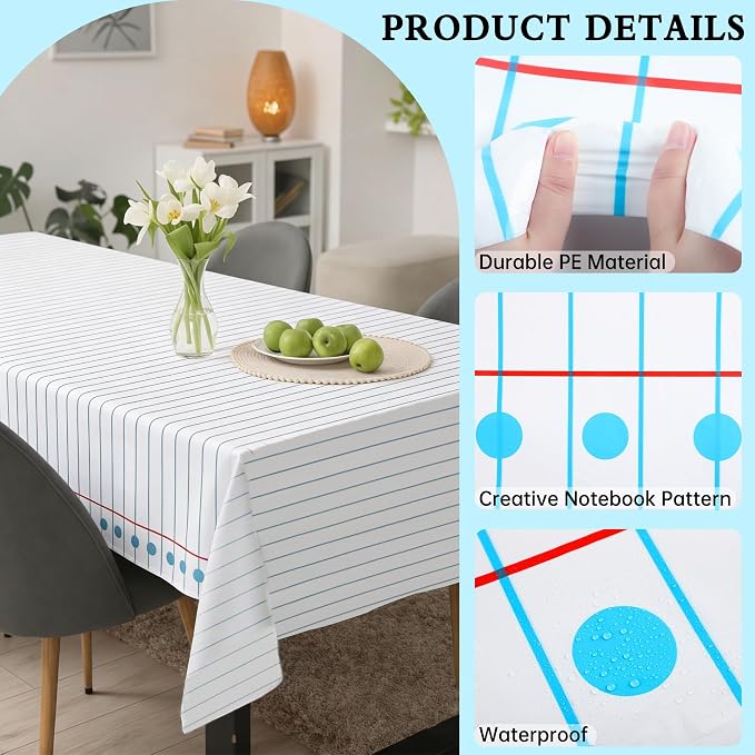 Kochorie 100 Ft x 54 Inch Back to School Notebook Tablecloth Roll Plastic - Image 3