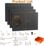 Peg Board, 8 Pack Black Peg Board Panels, 60lbs Load Capacity Each, Pegboard - Image 2