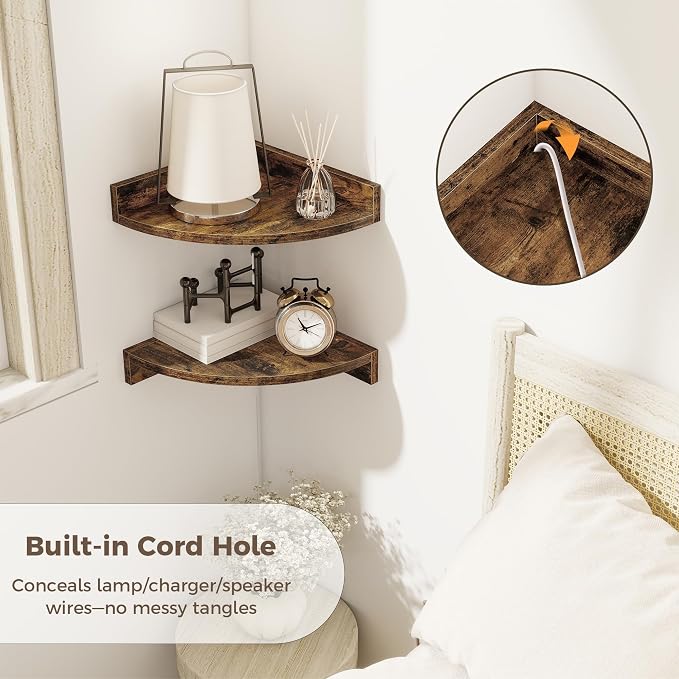 Corner Shelves 3-Pack for Bathroom & Kitchen, Space-Saving Floating Corner Wall - Image 3
