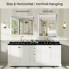 40x32 Inch Brushed Silver Bathroom Mirror - Image 6