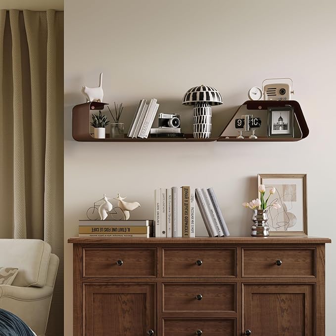 Sttoraboks Floating Wall Shelves Set of 3, Metal Mounted Shelf - Image 9