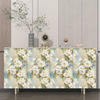 Floral Wallpaper Peel and Stick Vintage Beige Flowers Contact Paper Vinyl - Image 2