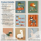 tgguytiy Kids Room Wall Art Set of 9 Cute Cartoon Animal Canvas Prints Nursery - Image 3