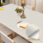 Yancorp 24"x120" Textured Fabric Cream Faux Grasscloth Peel and Stick Wallpaper - Image 5