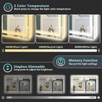 55x36 LED Bathroom Mirror with Lights, Backlit and Front Lit Anti-Fog Lighted - Image 4
