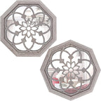 ZOLAPI 2 PCS Octagon Wall-Mounted Mirrors, Vintage Farmhouse Mirror by ZOLAPI