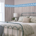 Blue Floral Wallpaper Border 196x4 Inch Peel and Stick Wall Border Elegant - Image 7