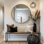 Sunniry Black Round Mirror, Round Mirror 24 inch, Wall Mounted Mirrors - Image 4