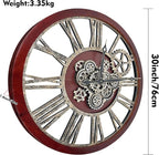 The B-Style Large Real Moving Gears Wall Clock 30 Inch Rustic Retro Industrial - Image 4
