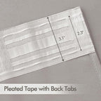 MIULEE Stone Back Tab Blackout Curtain 96 Inch Long 2 Panels Set - Image 2