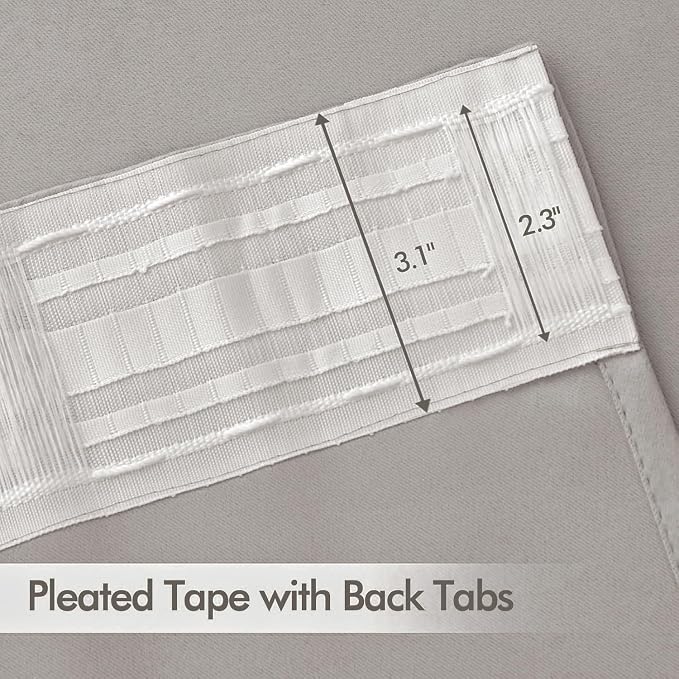 MIULEE Stone Back Tab Blackout Curtains 63 Inch Length 2 Panels Set - Image 2