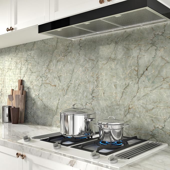Cyan Glossy Marble Contact Paper Peel and Stick Countertops Self Adhesive - Image 5
