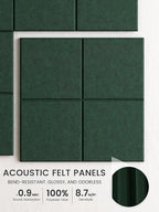Bumusty Large Felt Bulletin Board, 30 Push Pins, 70 Adhesive Tabs, Pine Green - Image 3