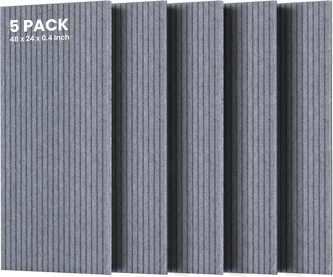 5 Pack Acoustic Panels, 47.2 x 23.6 x 0.35 Inch Sound Proof Panels by TO-TH