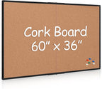 Extra Large Cork Bulletin Board 60" X 36", Foldable Notice Pin Board by Justdowhatyouwanttodo