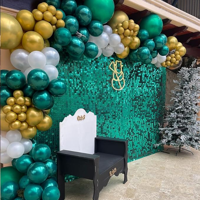 COKAOBE Emerald Green Shimmer Wall Backdrop, Photo Backdrops - Image 6