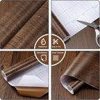 Vinjiasin Dark Wood Contact Paper Peel and Stick Wood Grain Wallpaper Self - Image 4